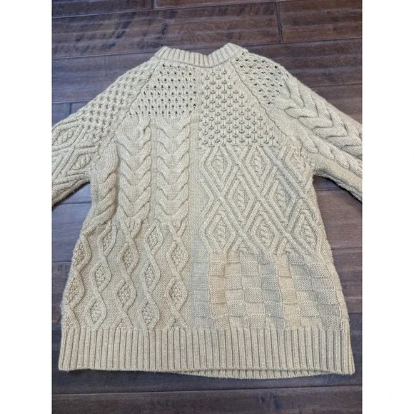 Ami Amalia‎ Cable Knit Sweater Italian Merino WoolBrownWomens Size Medium